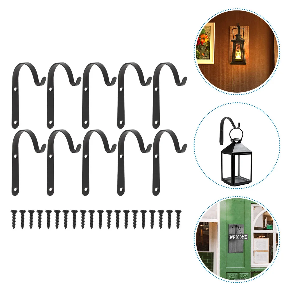 

10 Sets Hanging Plant Brackets Simple Metal Hook Holders Flowerpot Hanging Hooks