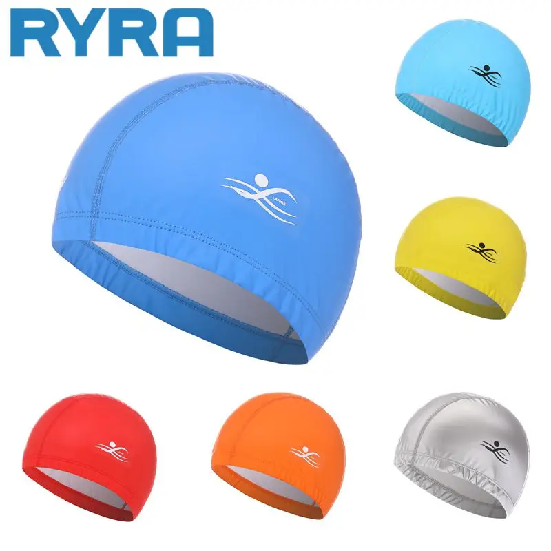 

Pu Coated Swimming Hat Waterproof Pu Waterproof Swimming Cap Professional Summer Swim Pool Cap Elastic Adults Comfortable Unisex