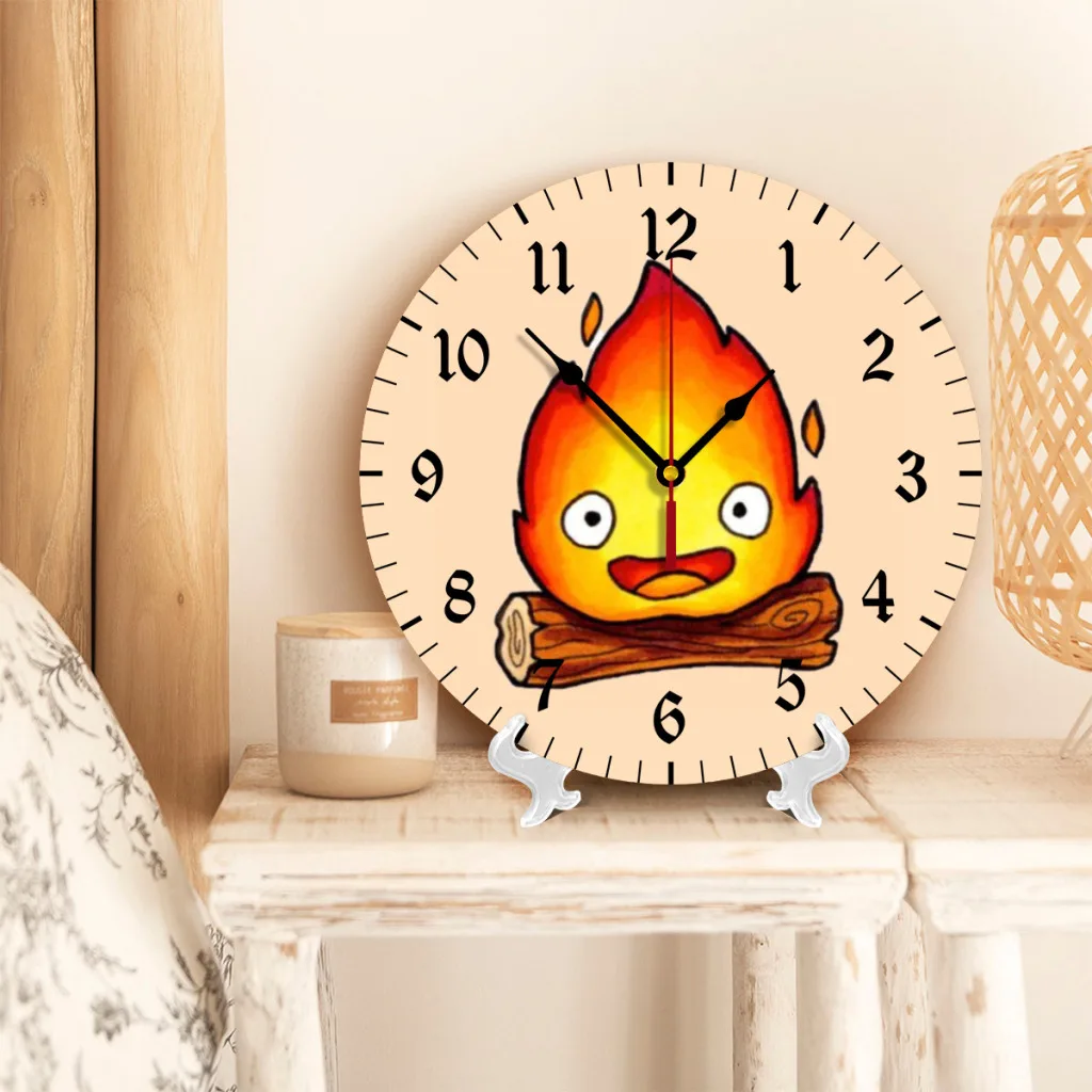 Настенные часы с 3d-эффектом пламени кальцифера современные украшения для дома