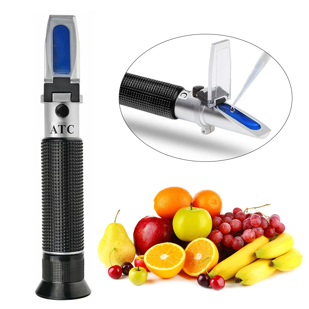 

0-32% Calibration Vegetable Food Beverage Sugar Content Drink Juice Handheld Refractometer ATC Beer Meter Measuring Mini Tool