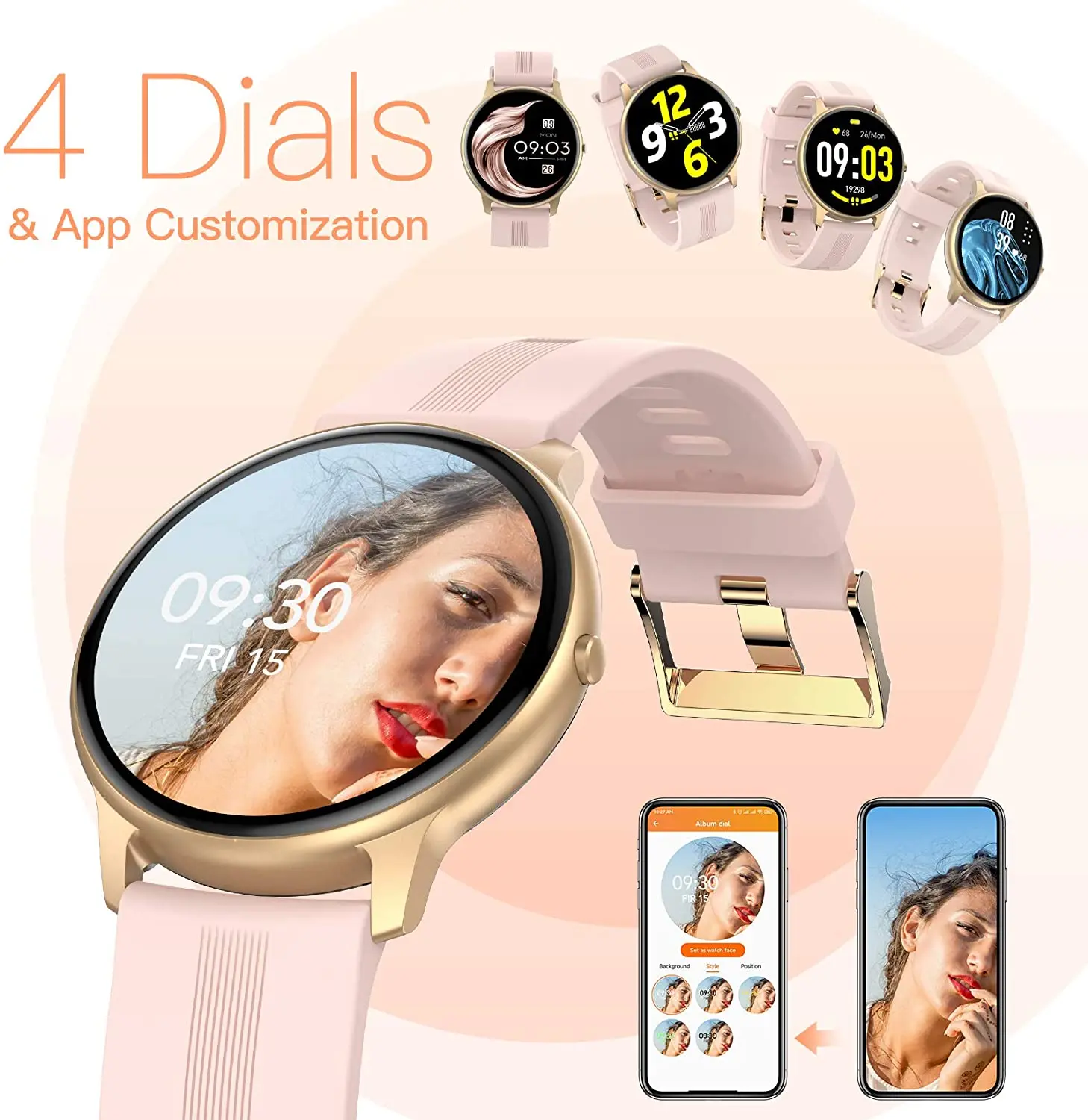 Умные часы для женщин, Смарт-часы AGPTEK для телефонов Android и iOS, IP68  Водонепроницаемый трекер активности с полноцветным сенсорным экраном |  Электроника | АлиЭкспресс