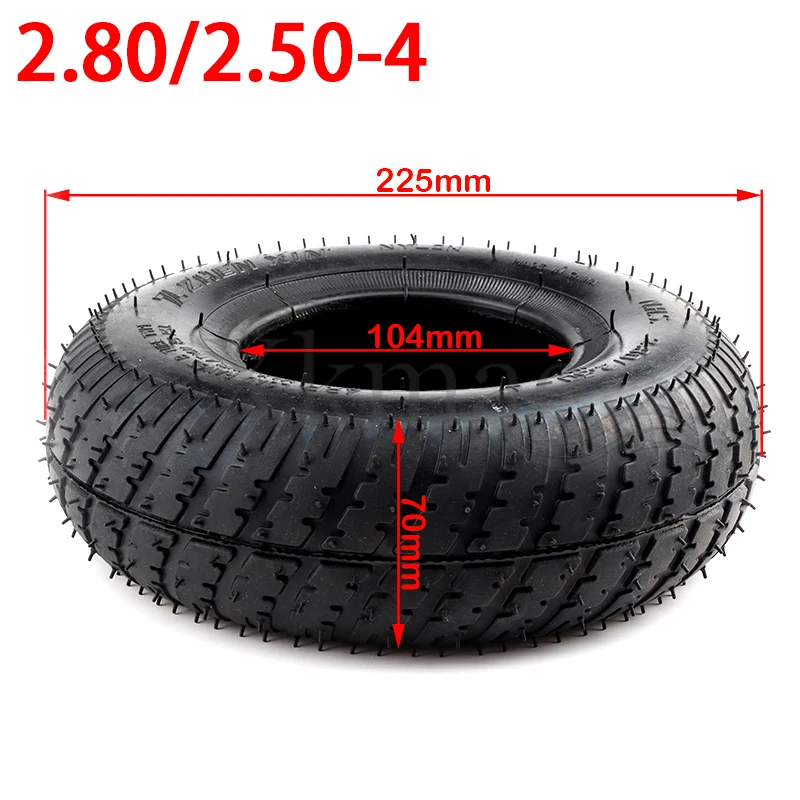 2,80/2,50-4 шина с внутренней трубкой 2,80/2,50-4 подходит для бензинового/электрического скутера, квадроцикла, пожилого возраста, мобильного скутера, мотоцикла, велосипеда