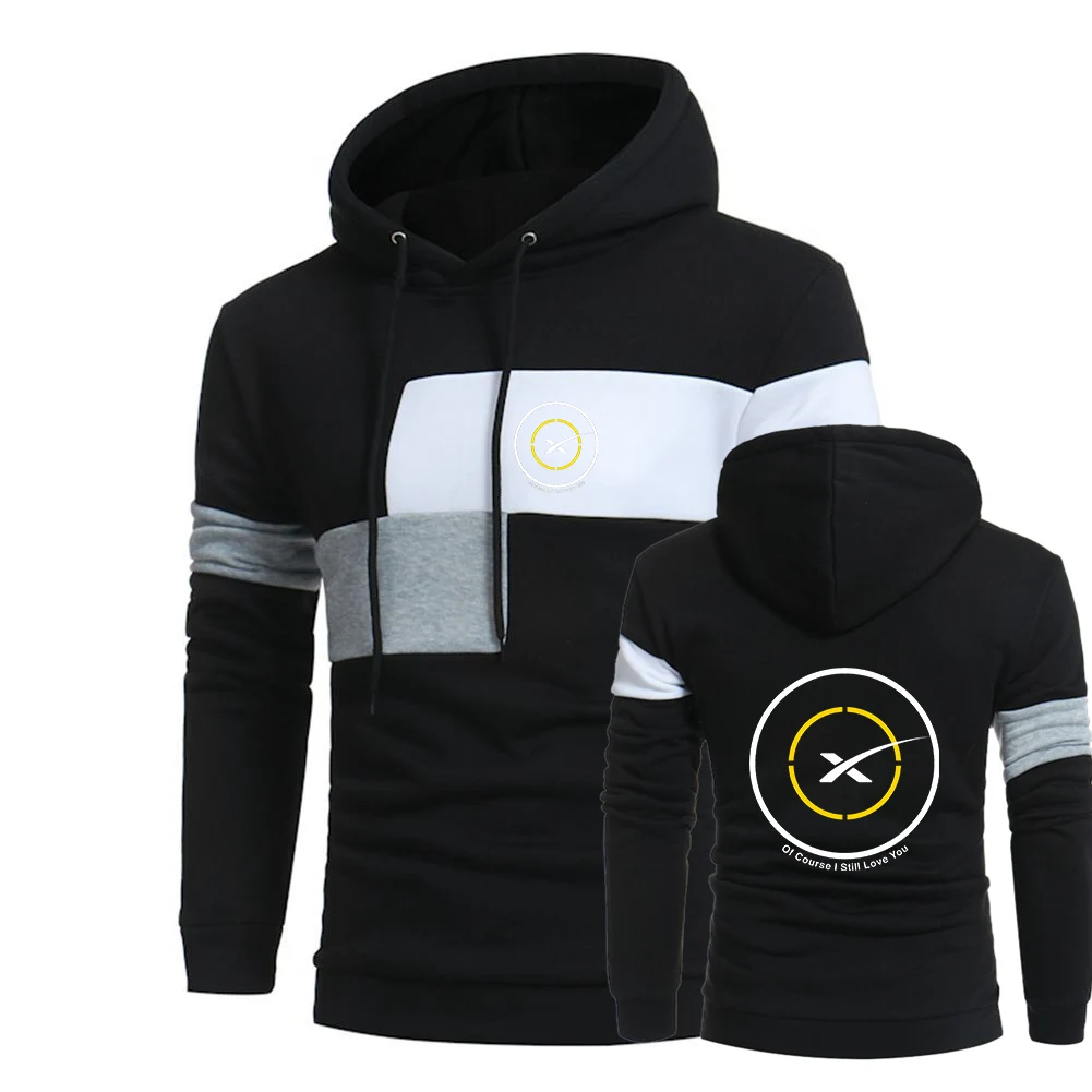 

2022 SpaceX Space X Logo Mens Sweatshirts Pullovers Stitching Three-Color Hip Hop Comfortable Solid Color Hooded Tops
