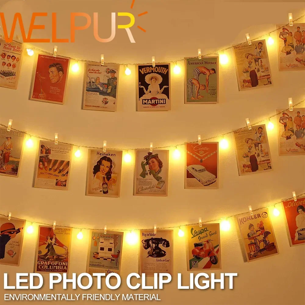 

WELPUR светодиодные гирлянды с зажимом для фото