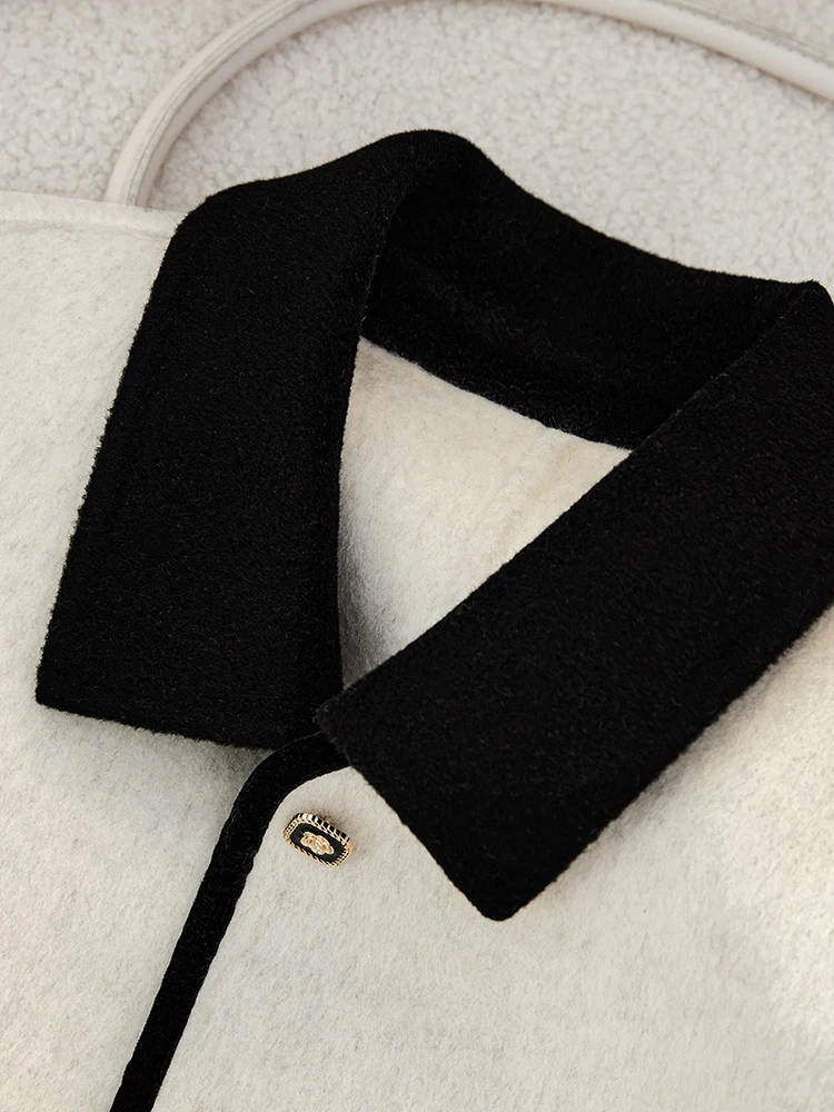 Двусторонние шерстяные изделия Her Pool Верхняя одежда 2024 зимняя новая женская