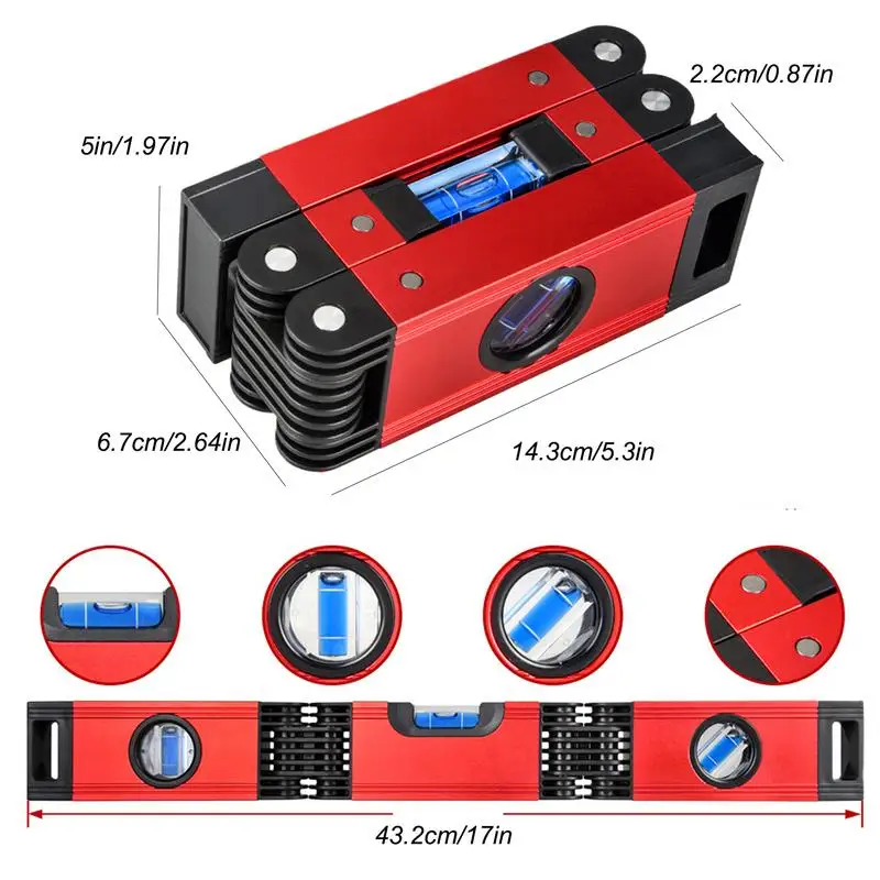 Складной уровень из алюминиевого сплава магнитный складной портативный нивелир