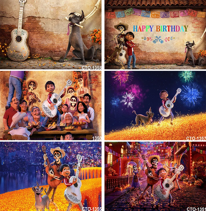 

Фон для фотосъемки Коко праздник мертвецов вечеринка в честь Дня Рождения фон для фотосъемки будки реквизит для студии декоративный баннер