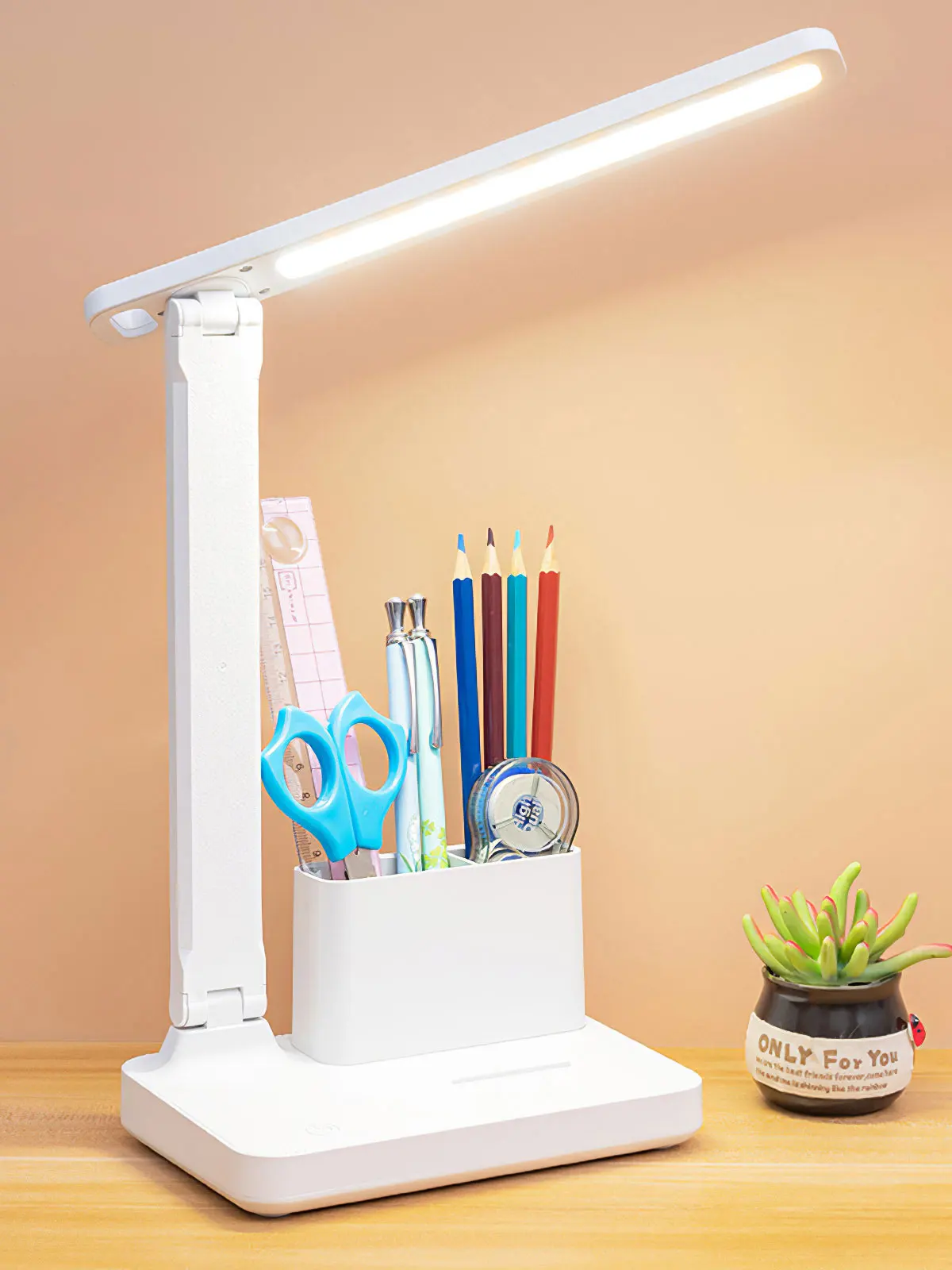 

8W LED Desk Lamp Folding Desk Bedside Table Lamp Touch Dimming USB Charging With 2000mAh Capacity Three-level Color Temperature