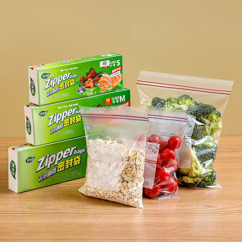 

20-40PCS Silicone Food Storage Bag Reusable Fresh-keeping Bag Fruit And Vegetable Sealed Freezer Bag Leakproof Food Ziplock Bag