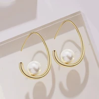 tkj new earrings womens fashion silver needle french retro style design imitation pearl womens earrings new trend jewelry