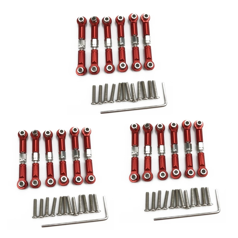 

18 шт. регулируемый металлический Тяговый стержень, передний/задний сервопривод для Wltoys A949 A959 A969 A979 K929, красный