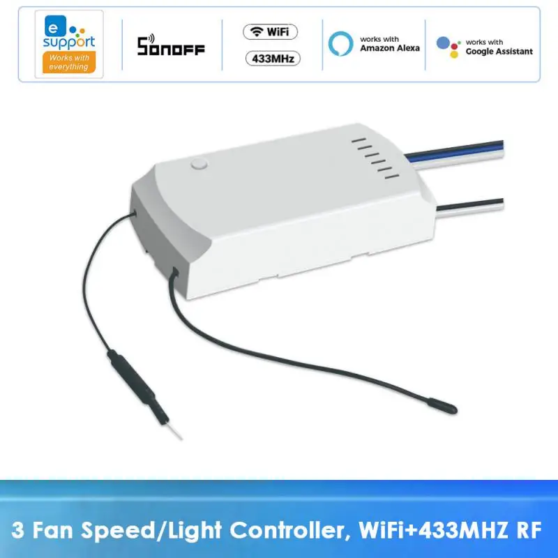 SONOFF IFan04 WiFi Ceiling Fan And Light Controller Ewelink APP RF Remote 433mhz RM433 Fan Speed Adjustable Support Alexa Google