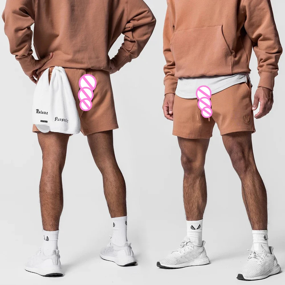 Невидимые мужские спортивные брюки с открытой промежностью летние шорты для