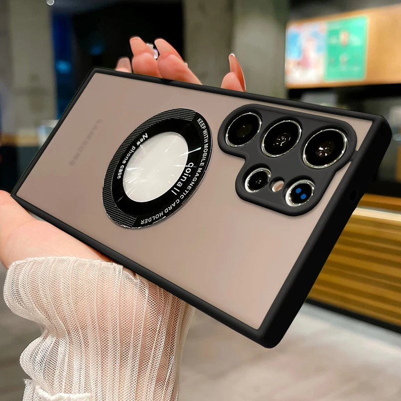 

Luxury Matte translucent Wireless Charging For Magsafe Case For Samsung Galaxy S23 S22 S21 Ultra Plus FE S20fe S21fe Cases Cover