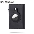 Чехол-бумажник из натуральной кожи с рисунком Airtag держатель для карт, чехол для ленивых, с защитой от потери, RFID-держатель для карт, чехол для мужчин