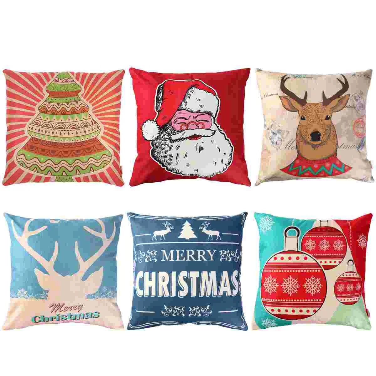 

UNOMOR 6PCS Christmas Pillow Cover Decorative Comfortable Durable Pillow Cases for Living Room Book Store Coffe Shop Home