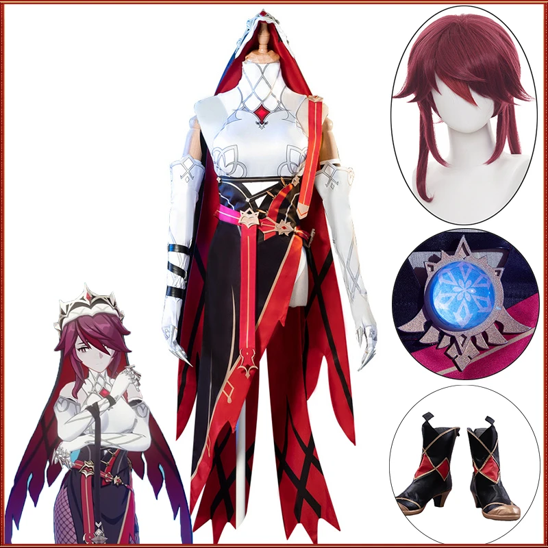 

Женский костюм для косплея Genshin Impact Rosaria, костюм для косплея, костюм для косплея на Хэллоуин, парики для косплея