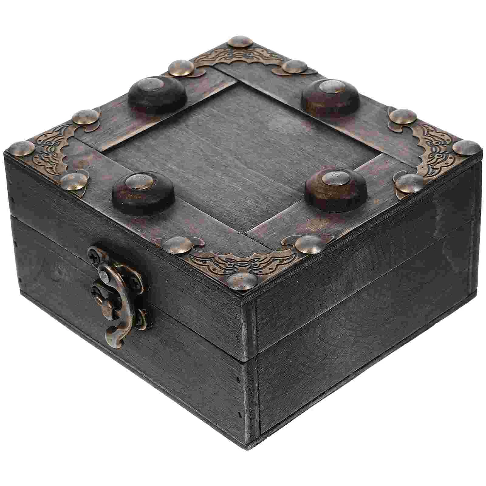 

Box Jewelry Case Storage Wooden Vintage Trinket Retro Sundries Decorative Organizer Treasure Container Ring Keepsake