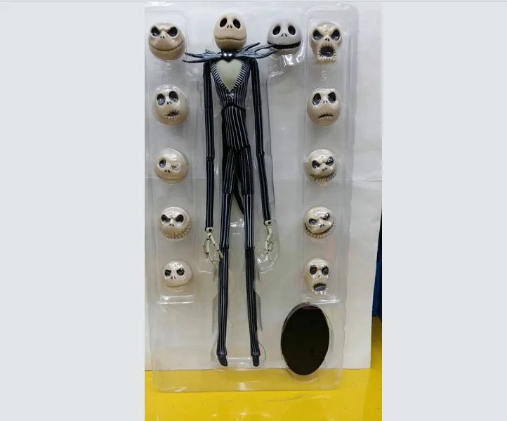 

Disney Nightmare Before Christmas Deluxe Jack Skellington with Interchangeable Heads Action Figure Collectible Model Toy Gift