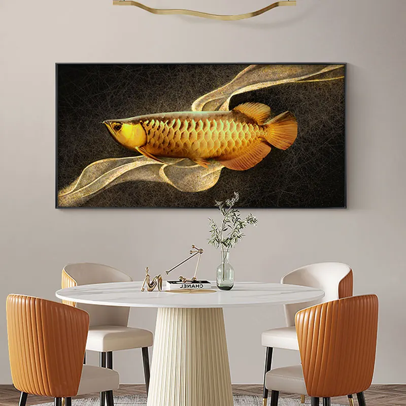 Постеры с изображением золотой рыбы настенное искусство современные картины на