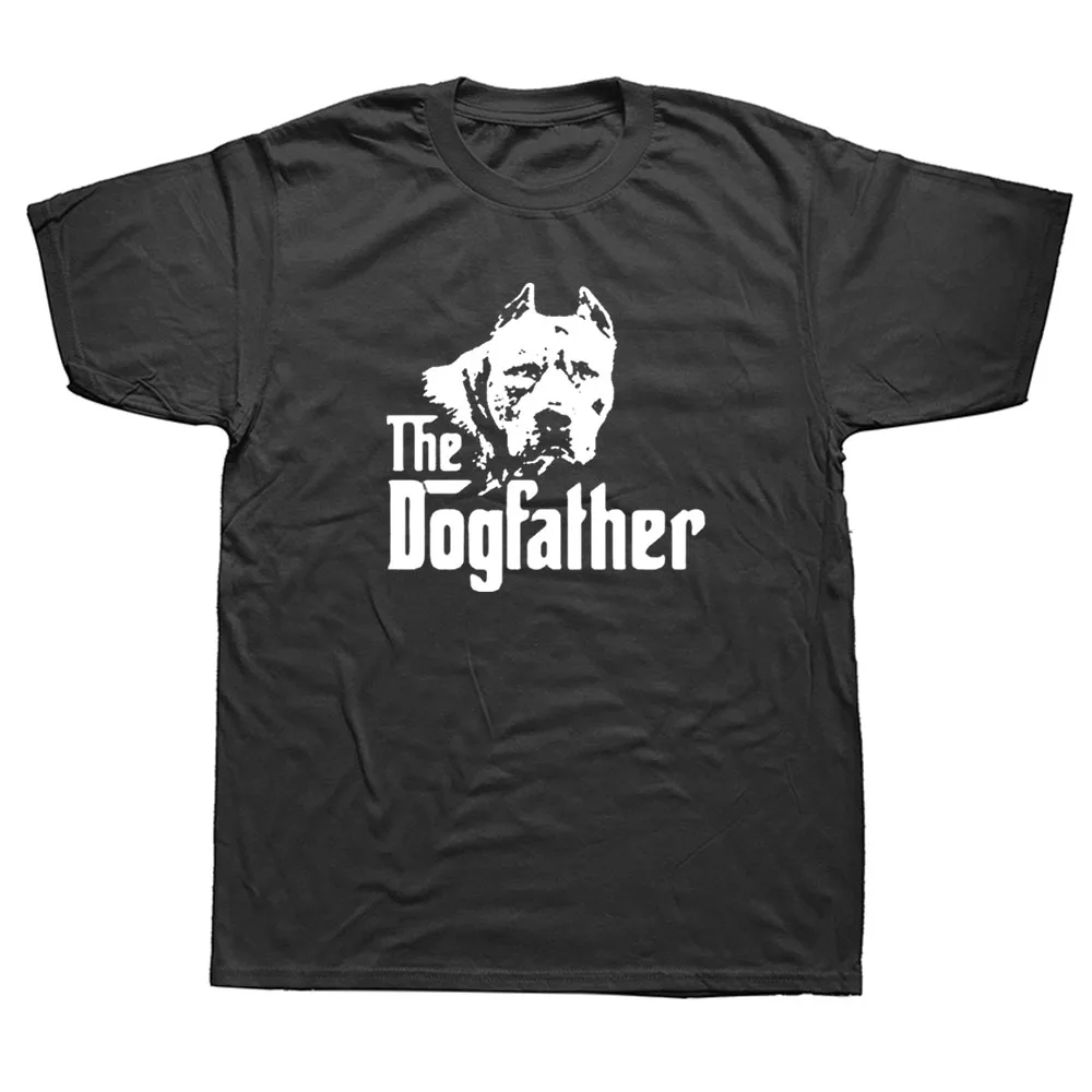 

Funny The Dogfather American Pit Bull Terrier T Shirts Streetwear Short Sleeve O-Neck Harajuku T-shirt Mens Clothing