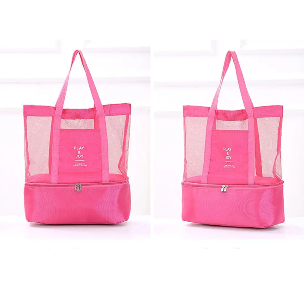 

Heat Preservation High Capacity Picnic Beach Bags Lunch Snacks Bag Sundries Storage Bag Mesh Transparent Bag