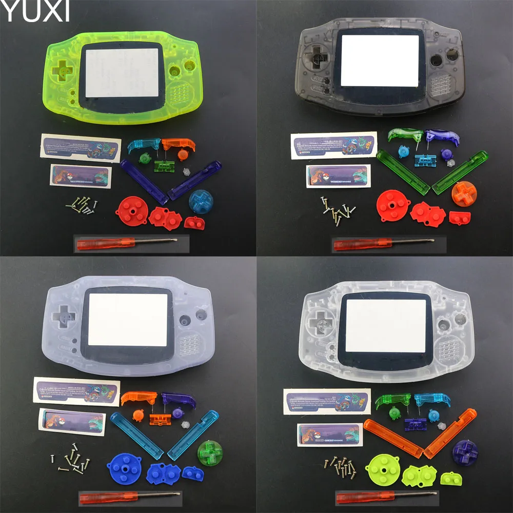 YUXI-juego completo de carcasas de ensueño para consola GameBoy Advance, carcasa para GBA, con botón y almohadillas de goma de Color, 1 unidad