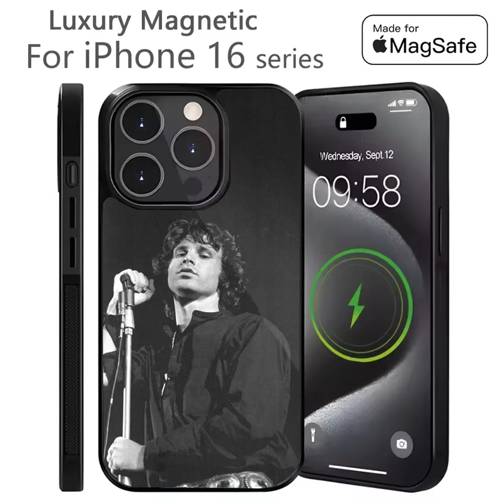 Чехол для телефона The Doors Jim Morrison iPhone 16 15 14 13 12 11 Plus Pro Max Mini Magsafe с магнитной