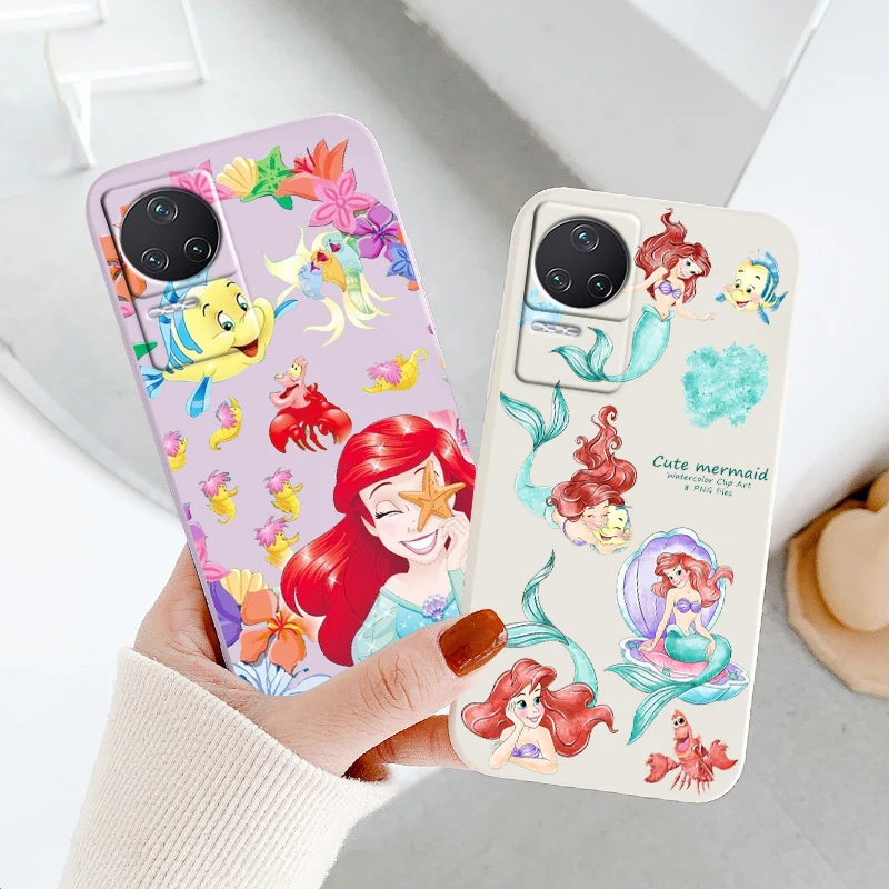 

Princess Disney Little Mermaid For Xiaomi Redmi K50 K40 Gaming K30 K30S 10 10C 10X 9A 9 9T 9C 9AT 5G Liquid Rope Phone Case