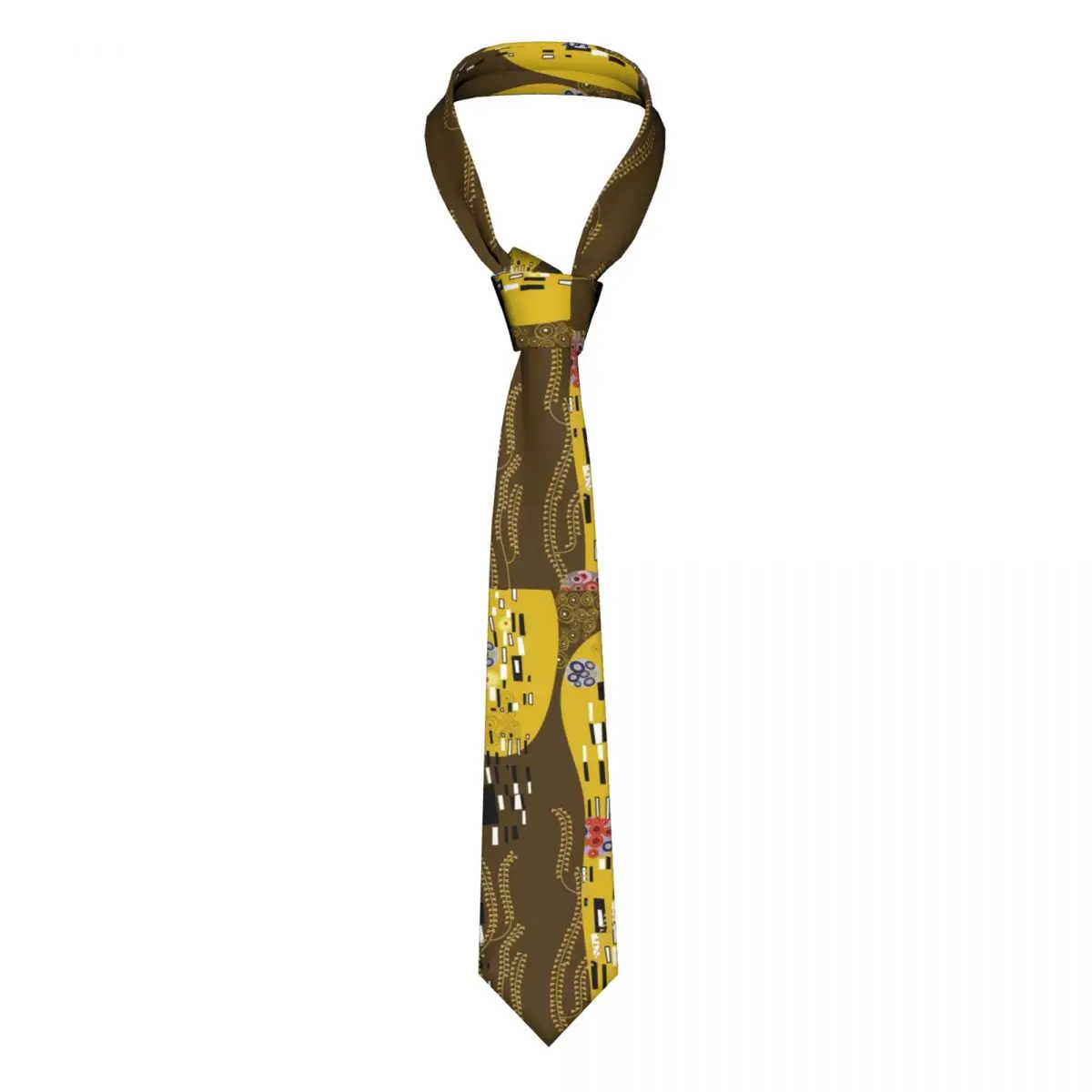 

Gustav Klimt Inspired Tie Nouveau The Kiss For Man Pattern Neck Ties Accessories Shirt Office Polyester Silk Cravat
