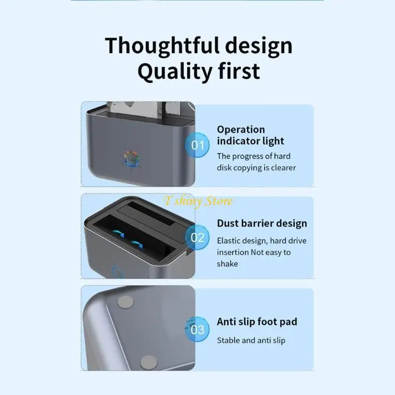 Фото N58F USB Type C SATA2.5IN и 3,5 дюйма Double Bay Do Drip Docking станции до 6 Гбит / с №4