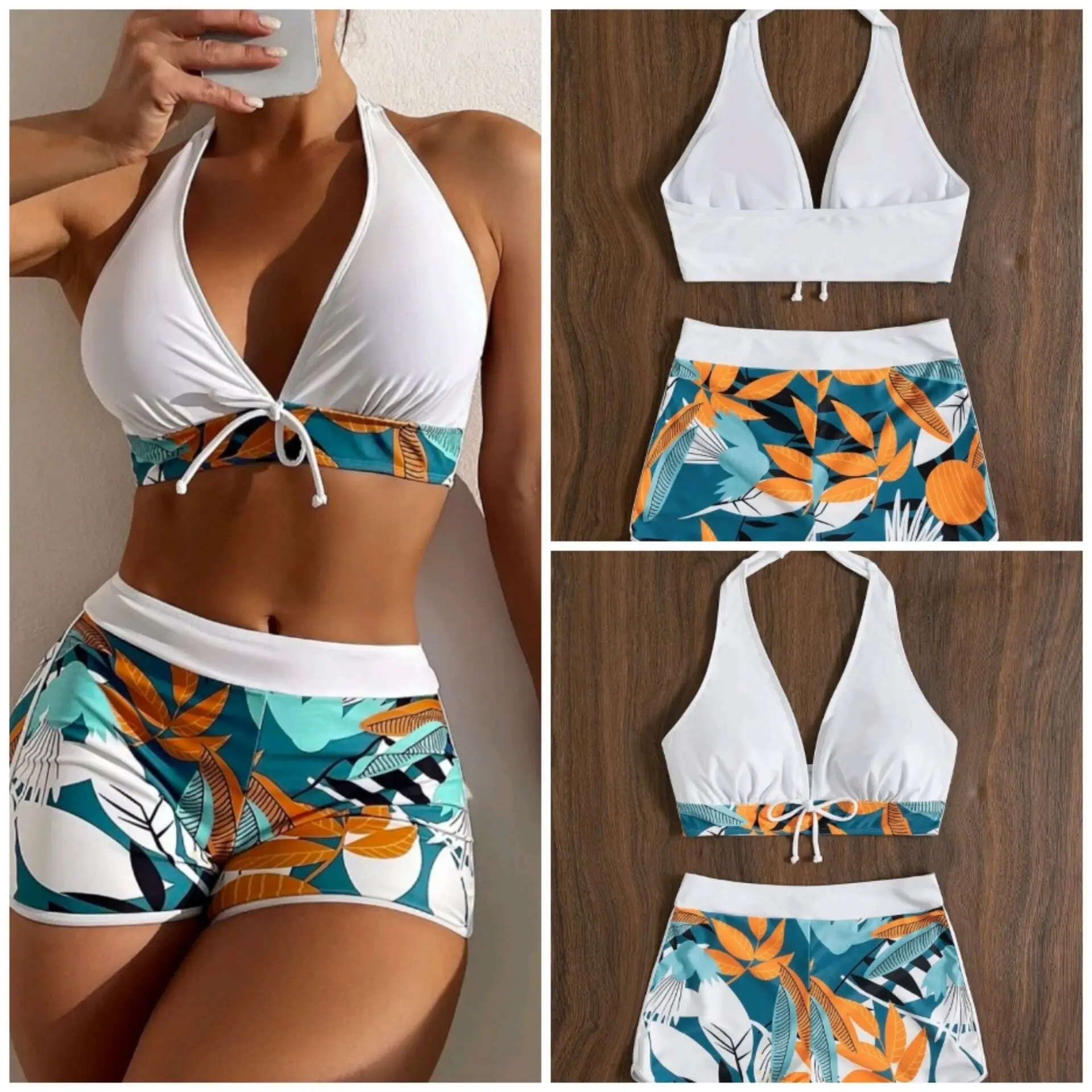

NEW Bikini Push Up Bikinis Set Swimwear Women Swimsuit Female Lotus Leaf Print Swimming Suit Bathing BL14