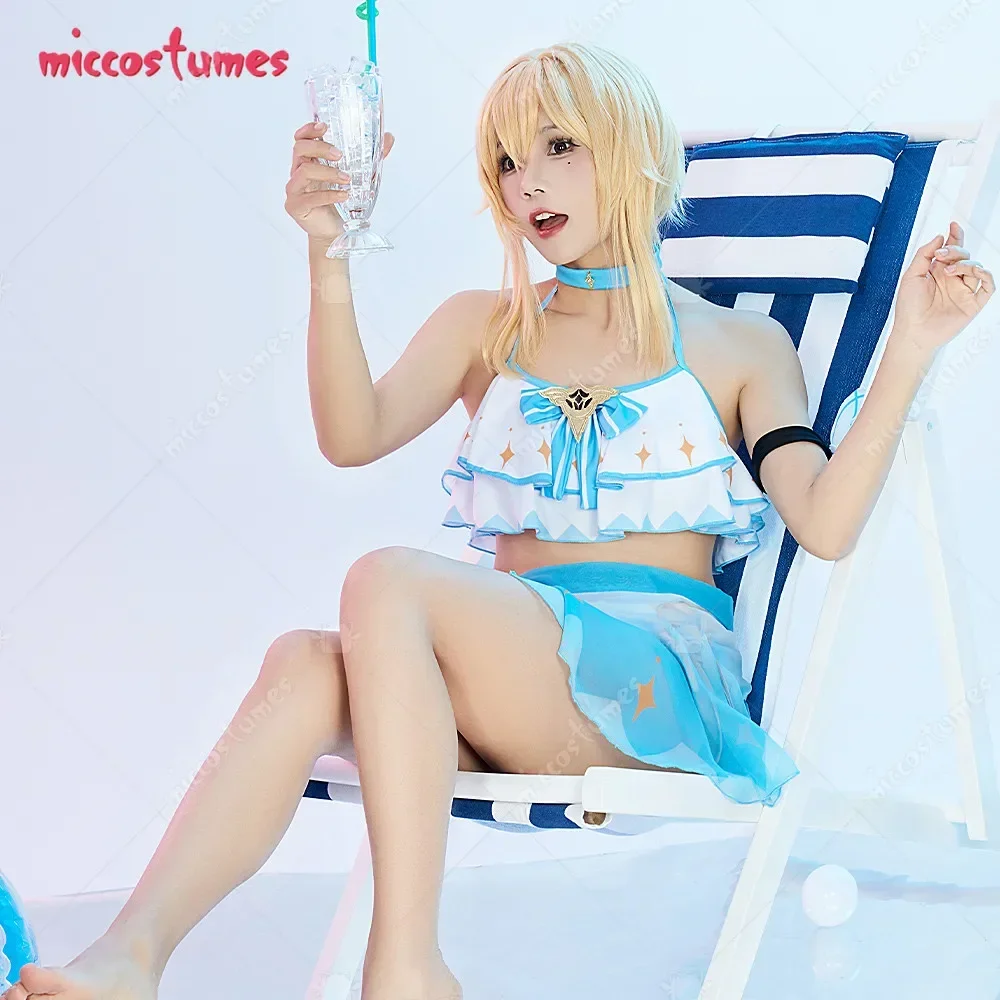 Женские Купальники Miccostumes с лямкой на шее женский купальный костюм топ оборками и