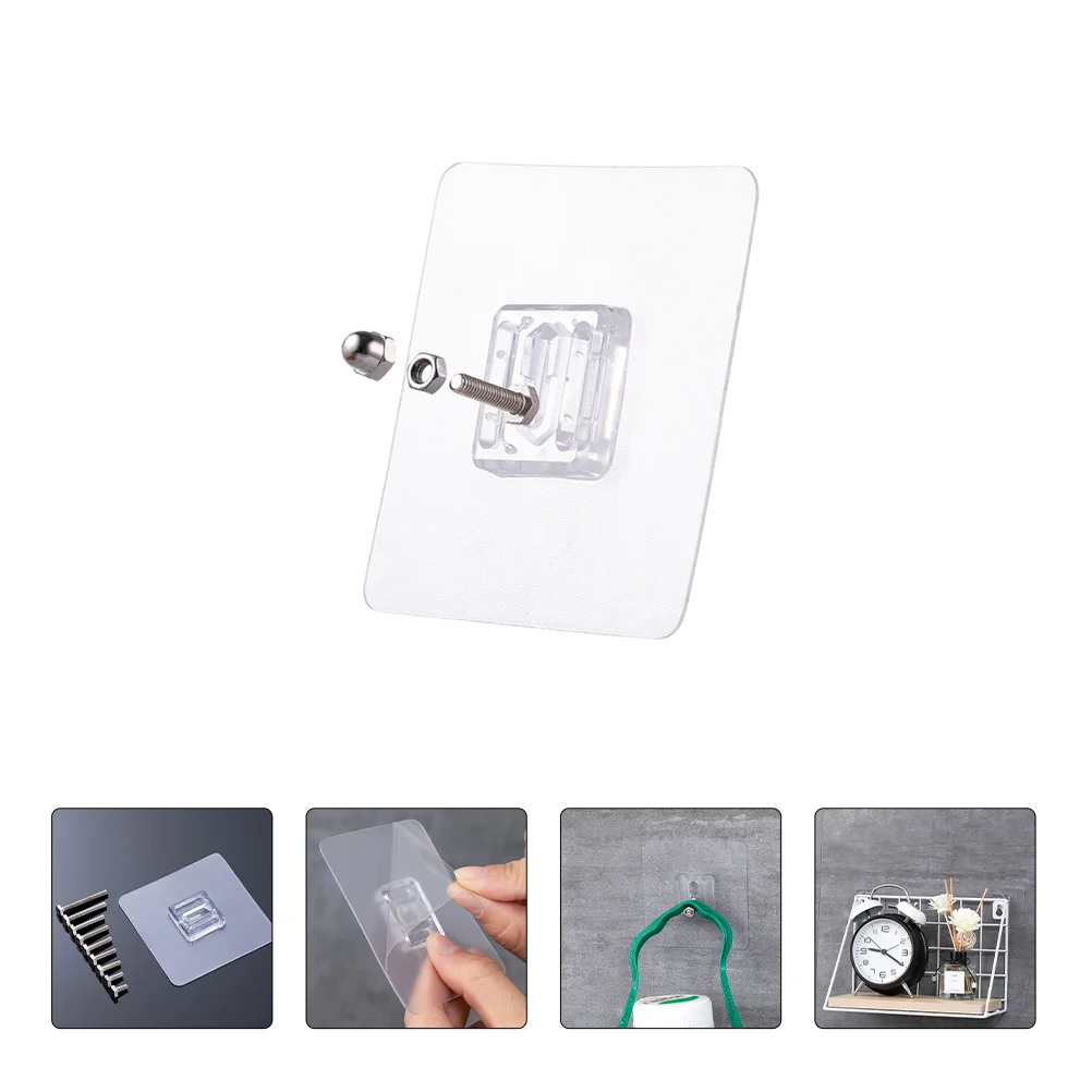 

Clear Furniture Hanger Pads No Trace Stickers Stainless Steel Screws Punch-free Nail Wall