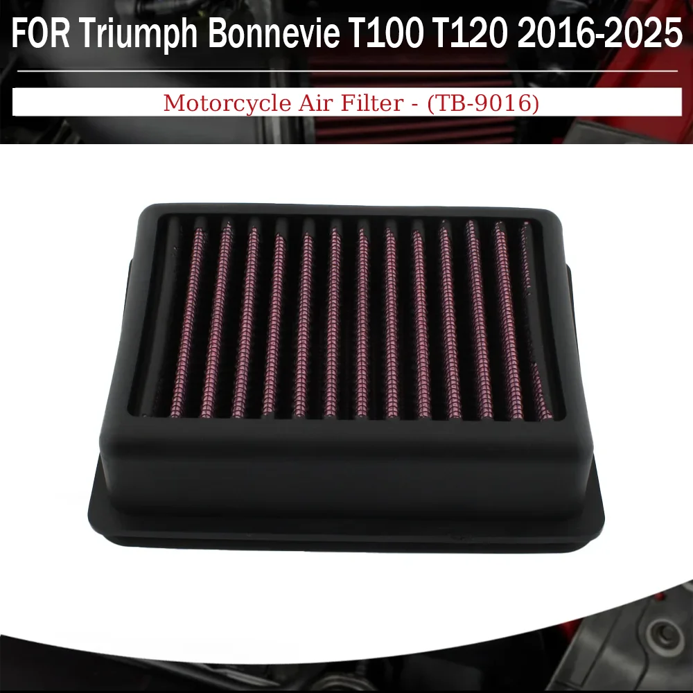 

TB-9016 Воздушный фильтр с высоким расходом для Triumph Street Cup Twin Scrambler 900 Bonneville T100 T120 2016-2025 2024 2023