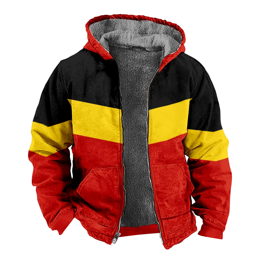 Мужские зимние куртки пальто винтажный цвет лоскутное ретро-узор хлопковая