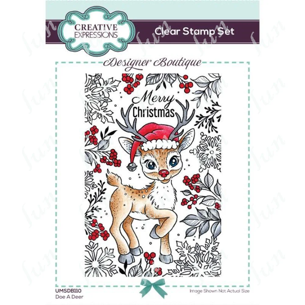 

New Christmas Doe a Deer Transparent Clear Silicone Stamps Seal for DIY Scrapbooking Photo Album Decorative Stamp Mould