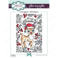new christmas doe a deer transparent clear silicone stamps seal for diy scrapbooking photo album decorative stamp mould