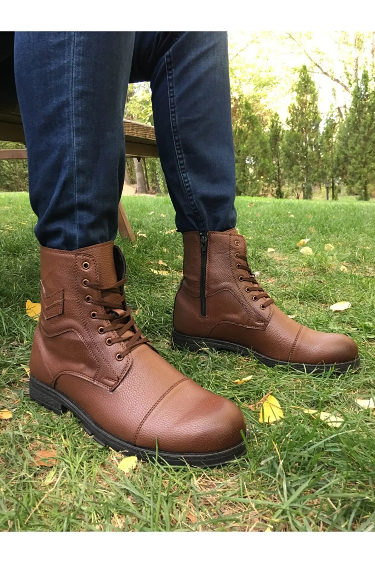 

Мужские мотоциклетные ботинки в западном стиле, теплые водонепроницаемые удобные ботинки до щиколотки, военные ботинки