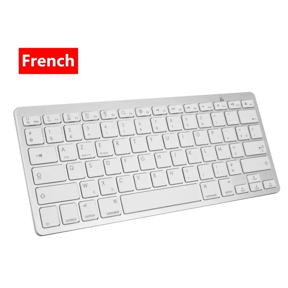 

Portable Spanish Keyboard Wireless Bluetooth-compatible Keyboard German Korean Ultra Thin Keyboard For Tablet Desktop Laptop Pc