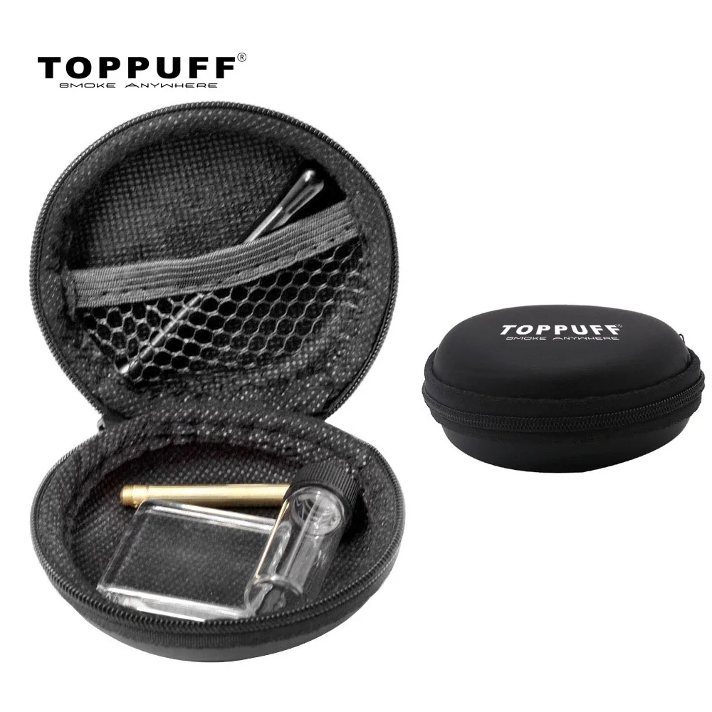 

TOPPUFF Snuff Set Brass Snuff Spoon + Aluminum Snuff Straw Tube Sniffer + Glass Pill Bottle + Glass Pane Accessories