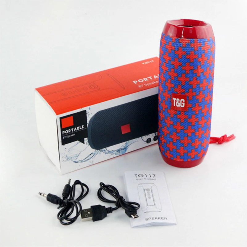 TG117 Bluetooth Speaker Portable Wireless Column Waterproof HIFI Sound Quality Stereo Subwoofer Loudspeaker Support FM RadioTF |