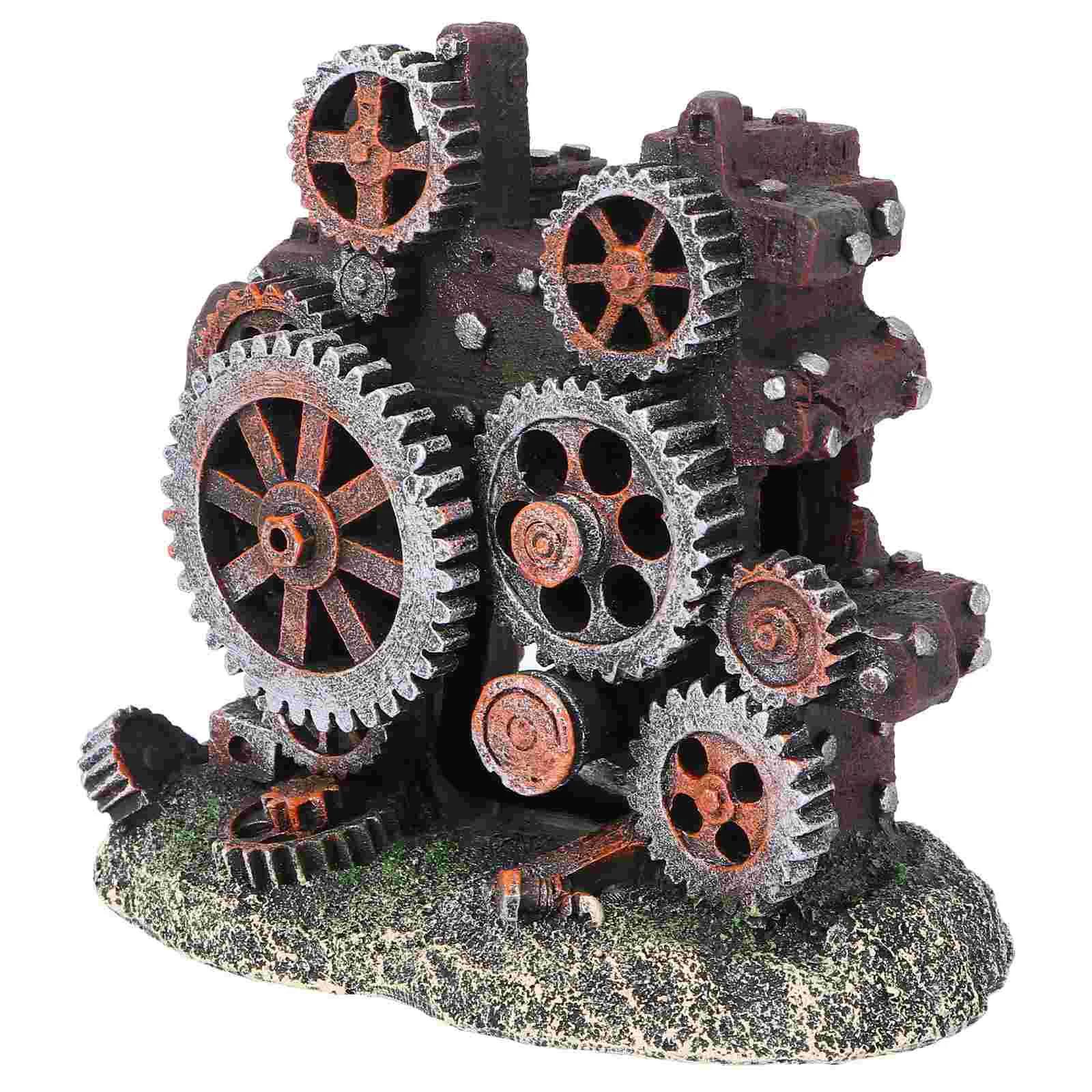 

1Pc Fish Tank Gear Shape Ornament Aquarium Landscape Adornment Fish Tank Decor