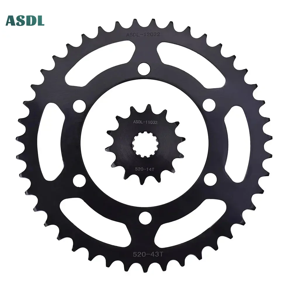 

Передняя и задняя звездочки мотоцикла для Kawasaki EX250R 520 Ninja R 250-2008 EX 2012 R 250 2012 цепь 520 14T 43T