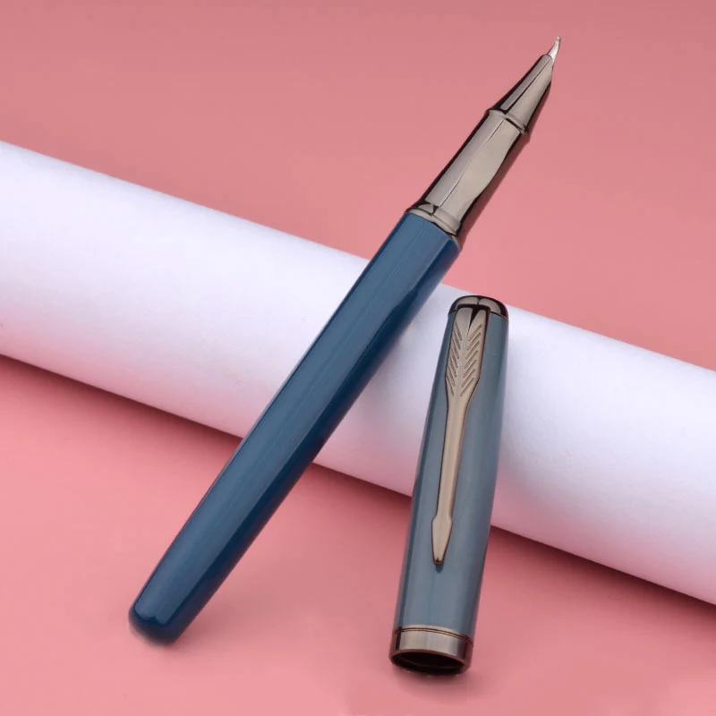 

High Quality Morandi Dark Blue Color Artistic Pen To Correct Posture Practice Calligraphy Signature With 0.7/1.0mm Curved Nib