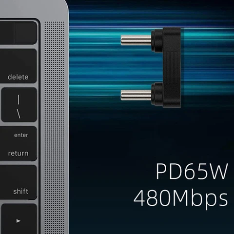 Адаптер-преобразователь USB Type-C (папа) под прямым углом 180 градусов, 480 Мбит/с