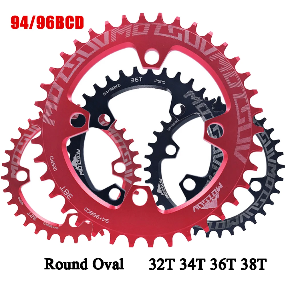 MOTSUV Bicycle 94/96BCD Chainwheel 32/34/36/38T Crank Round Oval MTB Chainring for ALIVIO M4000 M4050 Sram NX GX X1 Bike Part