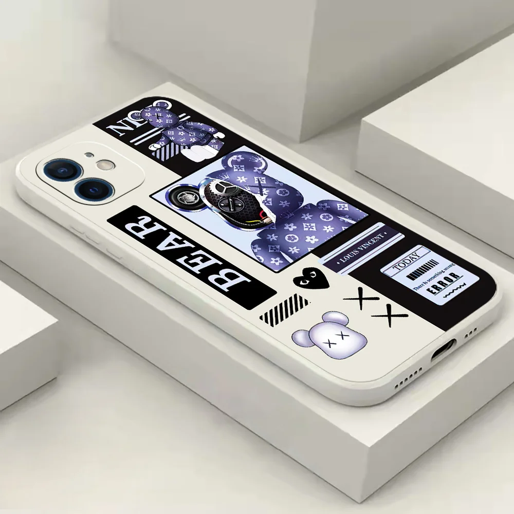 

Fashion Luxury Cool Bear Phone Case For Funda iPhone 11 13 12 Pro Max 13 12 Mini X XS XR XS Max SE 5 6 6s 7 8 Plus Cover Celular