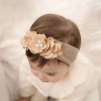 0 6years elastic nylon mesh flowers children kids newborn baby accessories girl hairband headband turbans bandanas headwear