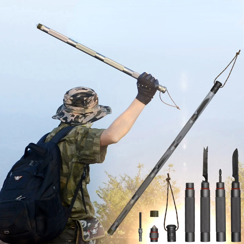 

Dropshiping Walking stick Outdoor Defense Tactical Stick Alpenstock Hiking Camping Equipment Multifunctional Sticks